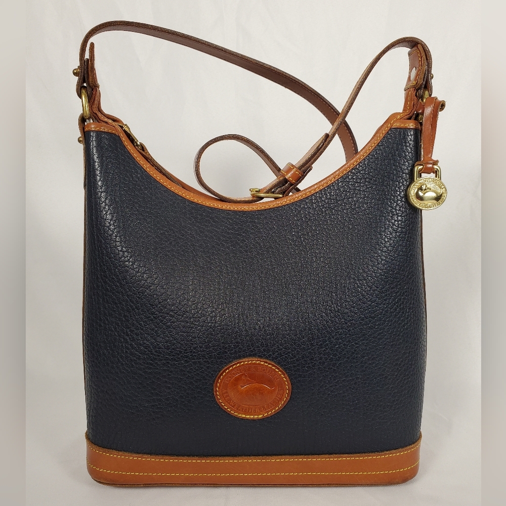 Dooney & Bourke Navy / Brown AWL Small Hobo Shoulder Bag R151 - Tag A2042669